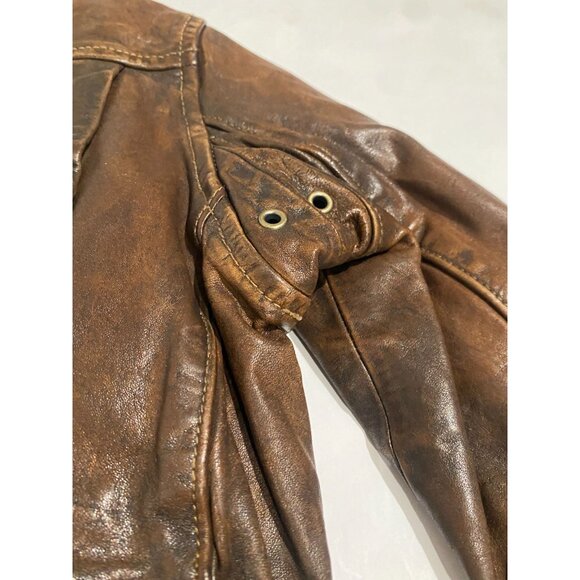 Polo by Ralph Lauren 100% Cowhide Leather Moto Jacket in Mahogany - Picture 5 of 13
